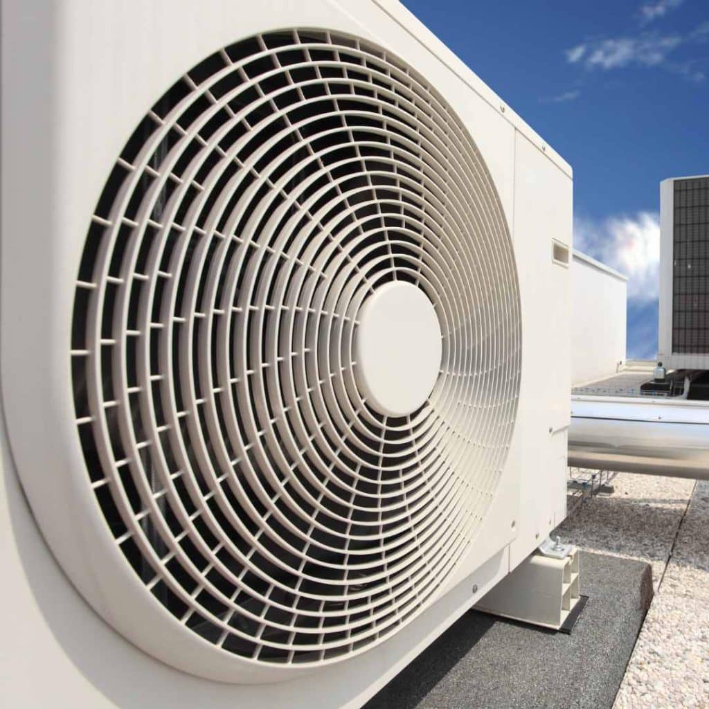 Outdoor air conditioning unit on a Florida rooftop. Richard's AC & Appliance Repair discusses why your AC might be running constantly.